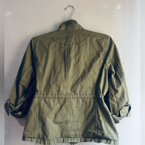 J.Crew women’s jacket light material with pockets adjustable on the waist L SIZE - Picture 3 of 13